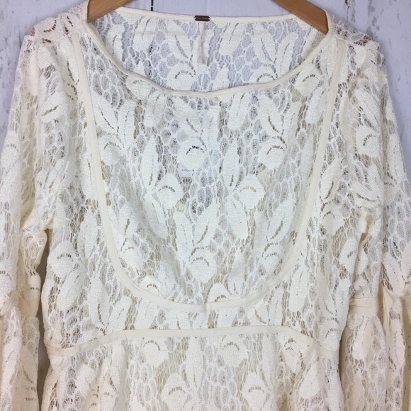 🌱F r e e P e o p l e • Lace boho shift dress - Picture 4 of 8
